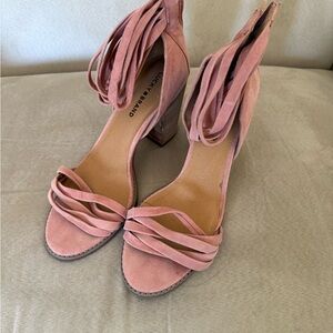 Lucky Brand Pink Stiletto Heels with Ruched Straps
